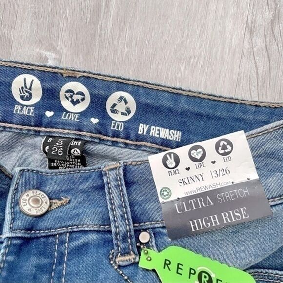 Distressed High Rise Skinny Jeans 3/26 - Picture 2 of 3